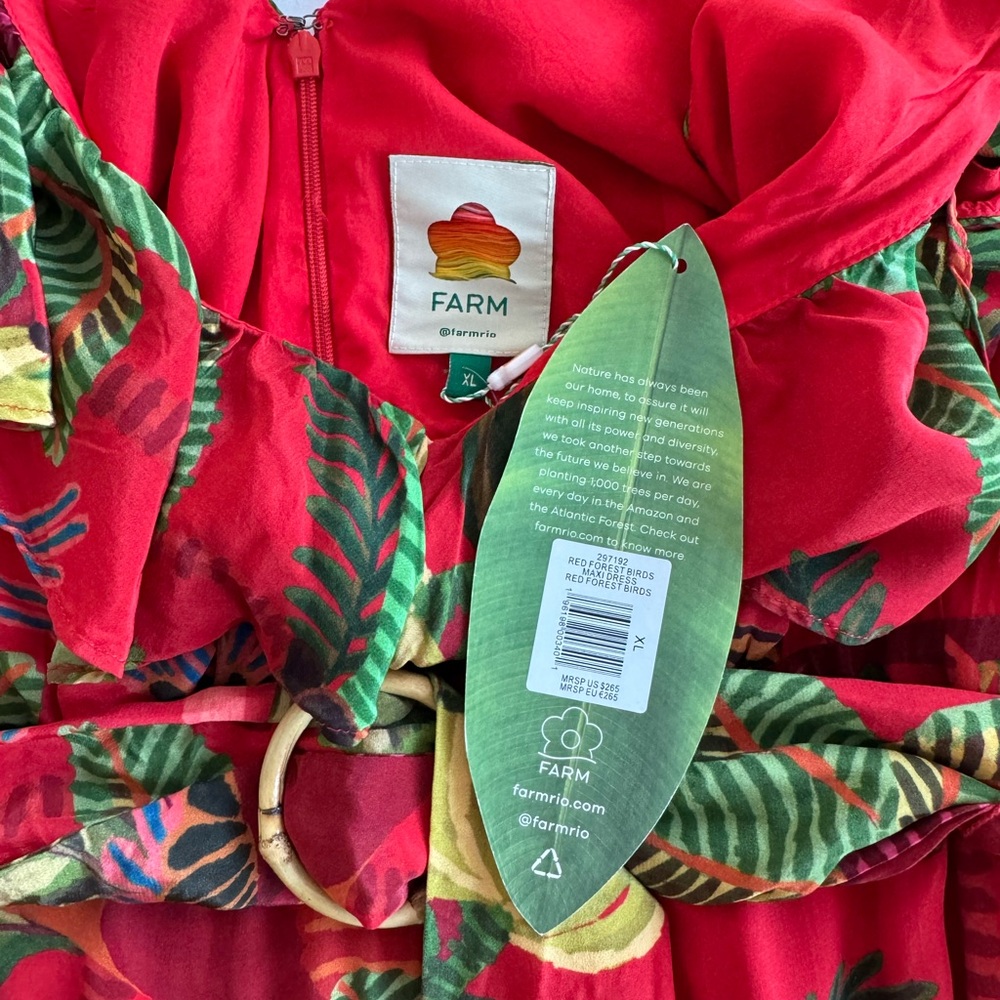 FARM Rio Red Forest Birds Maxi Dress - Picture 11 of 15